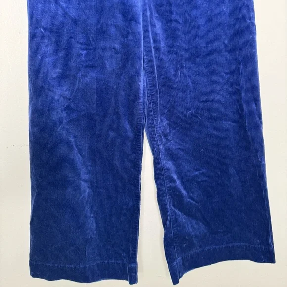 Anthropologie Maeve The Colette blue velvet cropped wide leg pants retro boho - Picture 7 of 9